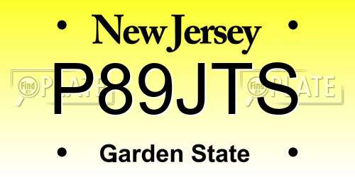 P89JTS New Jersey License Plate