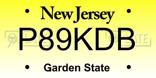 P89KDB New Jersey License Plate
