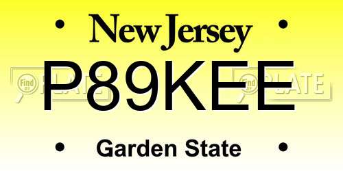 P89KEE New Jersey License Plate