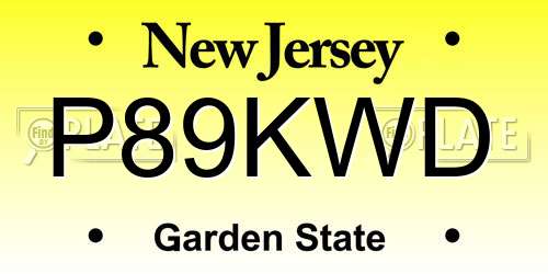 P89KWD New Jersey License Plate