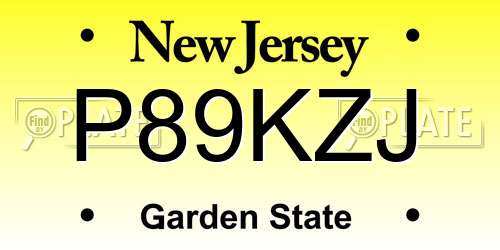 P89KZJ New Jersey License Plate