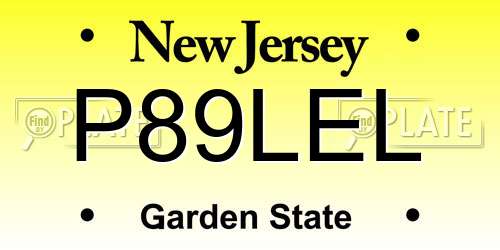 P89LEL New Jersey License Plate