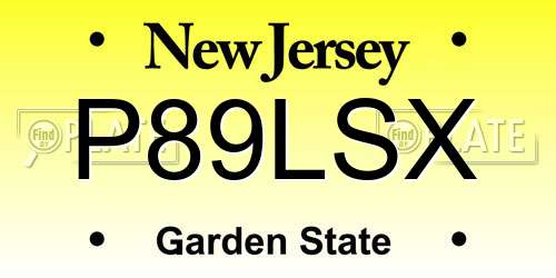 P89LSX New Jersey License Plate