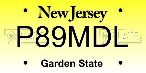 P89MDL New Jersey License Plate