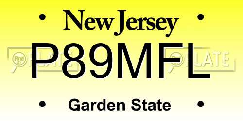 P89MFL New Jersey License Plate