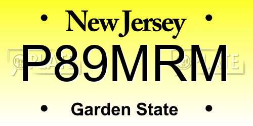 P89MRM New Jersey License Plate