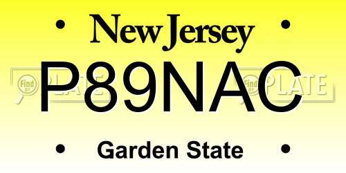 P89NAC New Jersey License Plate
