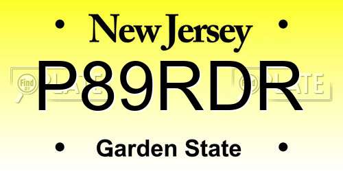 P89RDR New Jersey License Plate