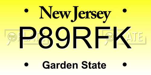 P89RFK New Jersey License Plate