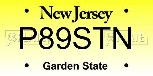 P89STN New Jersey License Plate