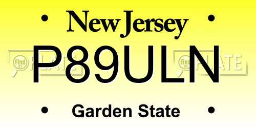 P89ULN New Jersey License Plate