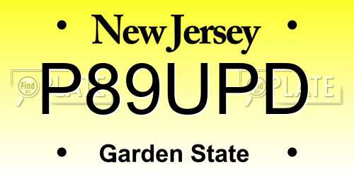 P89UPD New Jersey License Plate