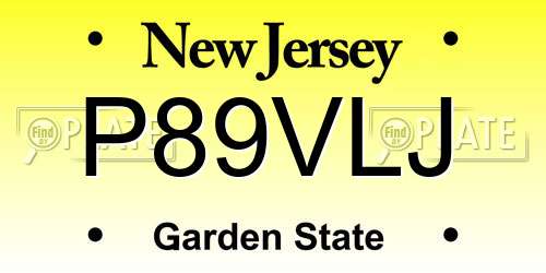 P89VLJ New Jersey License Plate