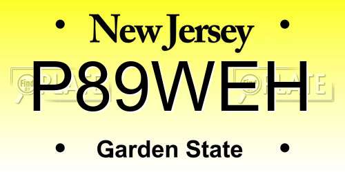 P89WEH New Jersey License Plate