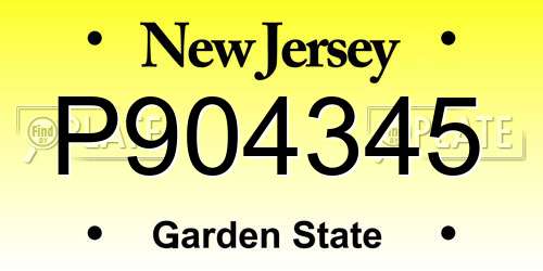 P904345 New Jersey License Plate