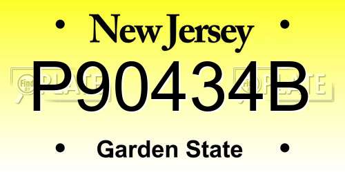 P90434B New Jersey License Plate