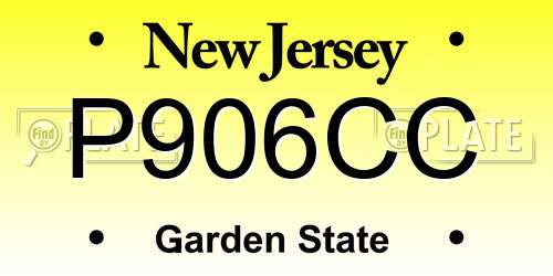 P906CC New Jersey License Plate