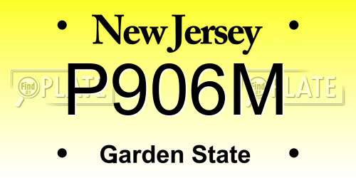 P906M New Jersey License Plate