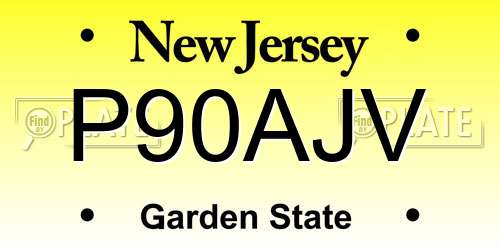 P90AJV New Jersey License Plate