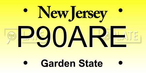 P90ARE New Jersey License Plate