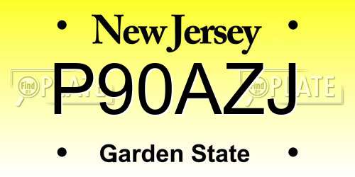 P90AZJ New Jersey License Plate