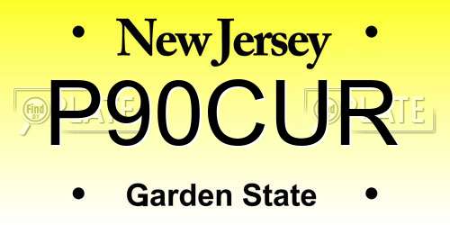 P90CUR New Jersey License Plate