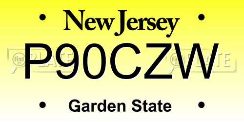 P90CZW New Jersey License Plate