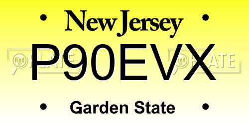 P90EVX New Jersey License Plate