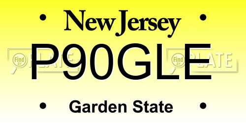 P90GLE New Jersey License Plate