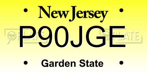 P90JGE New Jersey License Plate