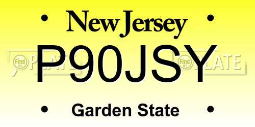 P90JSY New Jersey License Plate