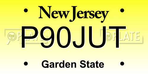P90JUT New Jersey License Plate