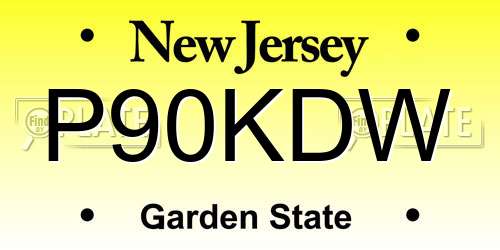 P90KDW New Jersey License Plate