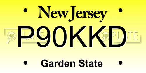 P90KKD New Jersey License Plate