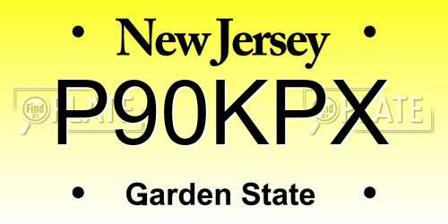 P90KPX New Jersey License Plate