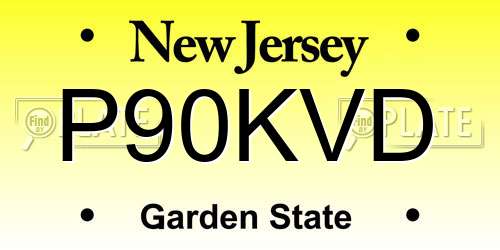 P90KVD New Jersey License Plate
