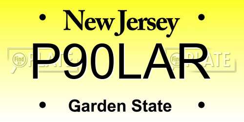 P90LAR New Jersey License Plate