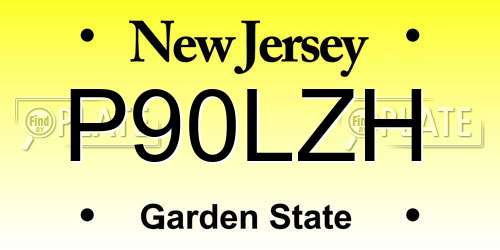 P90LZH New Jersey License Plate