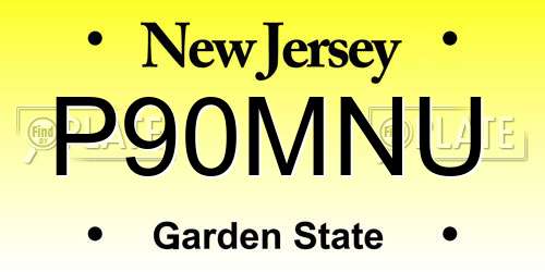 P90MNU New Jersey License Plate