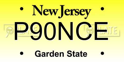 P90NCE New Jersey License Plate