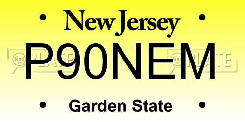 P90NEM New Jersey License Plate