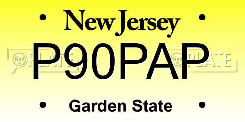P90PAP New Jersey License Plate