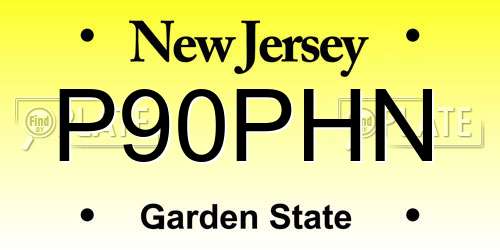 P90PHN New Jersey License Plate