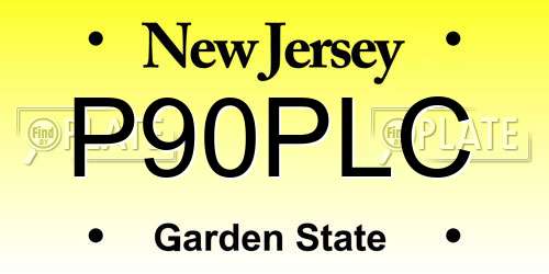 P90PLC New Jersey License Plate
