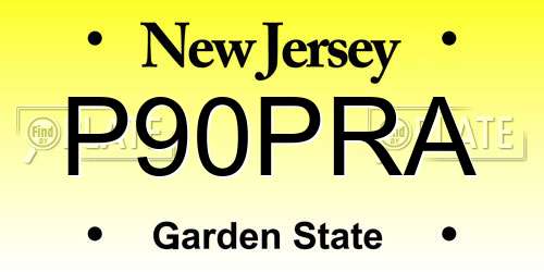 P90PRA New Jersey License Plate