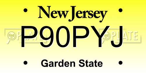 P90PYJ New Jersey License Plate