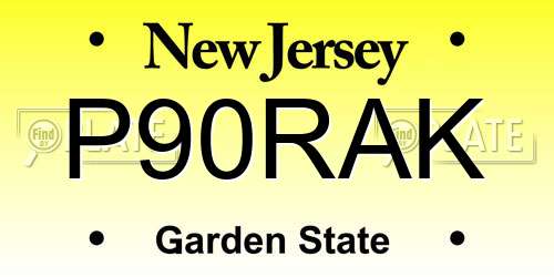 P90RAK New Jersey License Plate