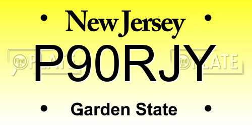 P90RJY New Jersey License Plate
