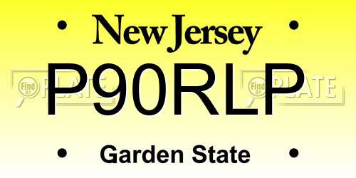 P90RLP New Jersey License Plate