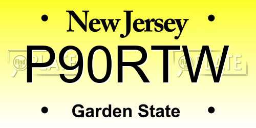 P90RTW New Jersey License Plate
